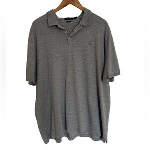 Polo Ralph Lauren Polo Shirt Men's Gray Pony Classic Fit Soft‎ Cotton XXL
